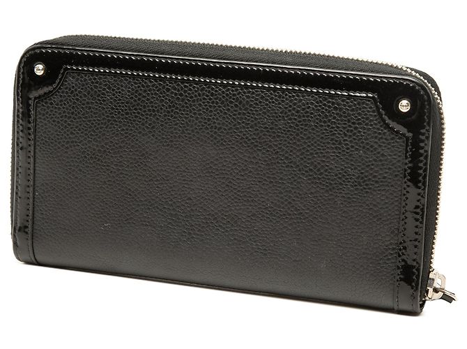 Portafoglio lungo con zip Chanel CC Caviar e Patent Nero - vista 2
