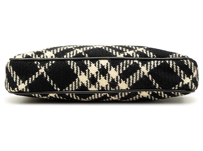 Borsa a tracolla Burberry Nova Check in lana nera - vista 3