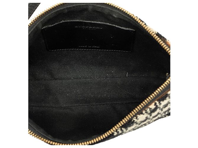 Borsa a tracolla Burberry Nova Check in lana nera - vista 4