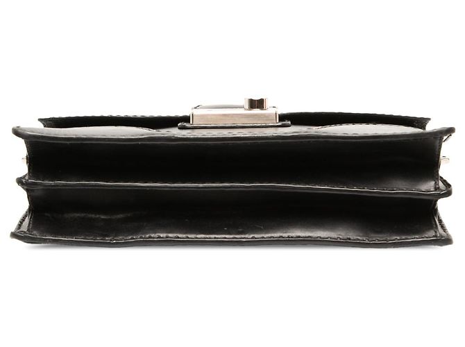 Prada Vitello Stitched Sound Lock Satchel Schwarz - Ansicht 3