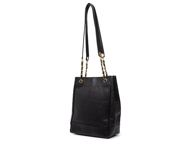 Borsa Tote Chanel Triple CC Caviar Nera - vista 2