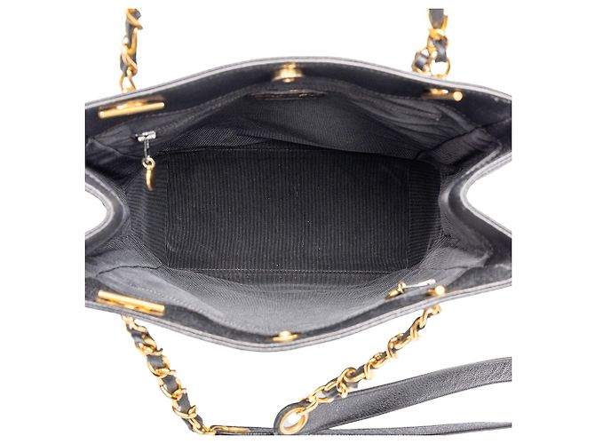 Borsa Tote Chanel Triple CC Caviar Nera - vista 4