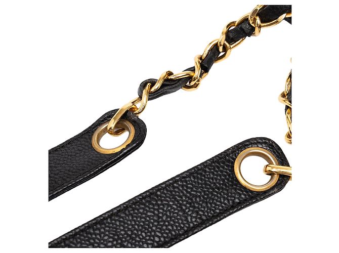 Borsa Tote Chanel Triple CC Caviar Nera - vista 7
