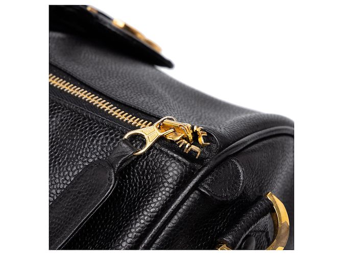 Borsa Duffle Chanel CC Caviar Nera - vista 7