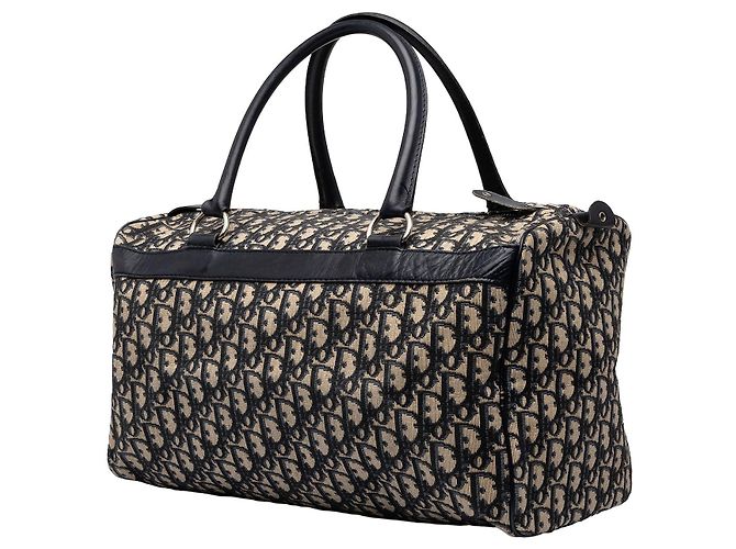 Borsa da viaggio Dior Oblique Canvas blu - vista 2