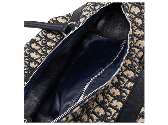 Borsa da viaggio Dior Oblique Canvas blu - vista 6
