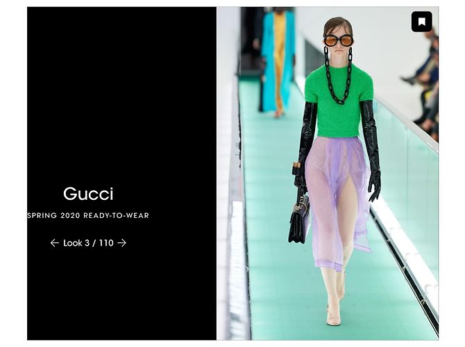 Gucci Spring 2020 Runway Grünes Texturiertes Bouclé-Top - Ansicht 4