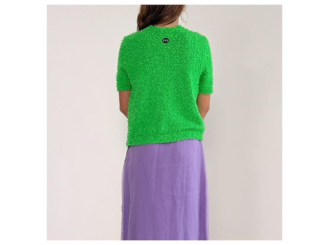 Gucci Spring 2020 Runway Grünes Texturiertes Bouclé-Top - Ansicht 6