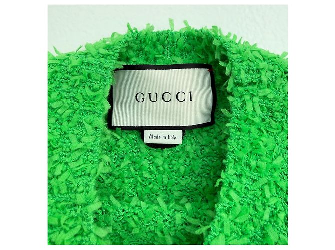Gucci Spring 2020 Runway Grünes Texturiertes Bouclé-Top - Ansicht 7