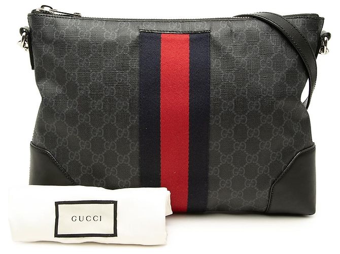 Borsa a tracolla Gucci GG Supreme Web nera - vista 8