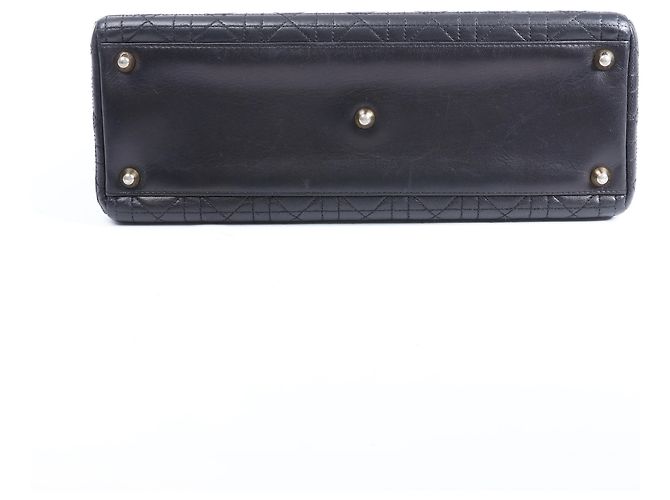 Christian Dior Lady Dior Large Cannage Leather 2Way Handbag in Black - vista 8