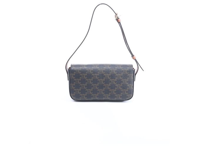 Céline Celine Triomphe Claude Schultertasche aus PVC & Leder in Brown - Ansicht 3
