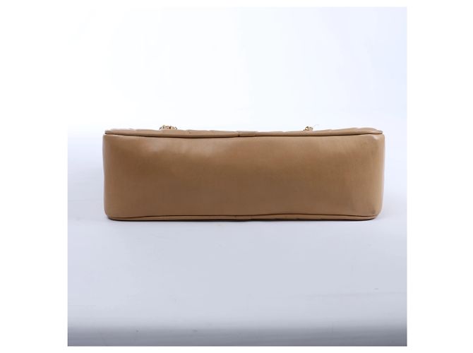 Borsa a tracolla Chanel Chevron in pelle con catena, Beige - vista 4