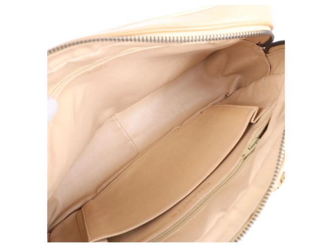Borsa a tracolla Chanel Chevron in pelle con catena, Beige - vista 8
