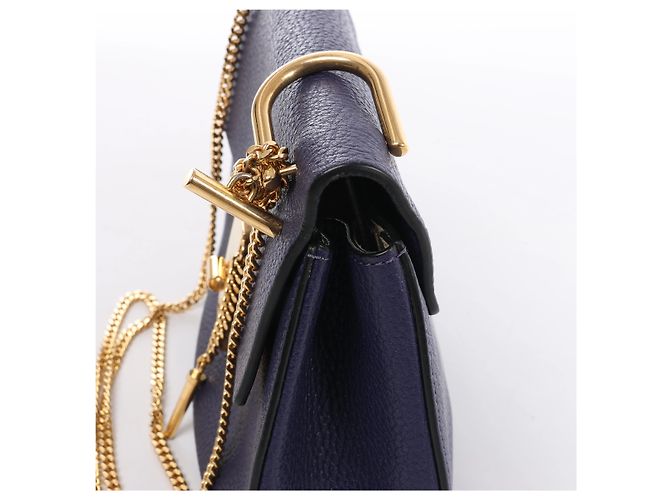 Chloé Borsa a tracolla Chloe Drew in pelle con catena in Purple - vista 5
