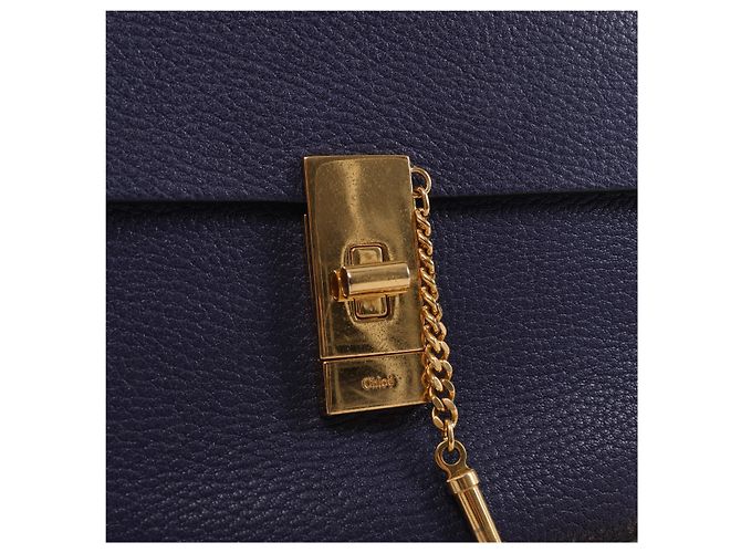 Chloé Borsa a tracolla Chloe Drew in pelle con catena in Purple - vista 6