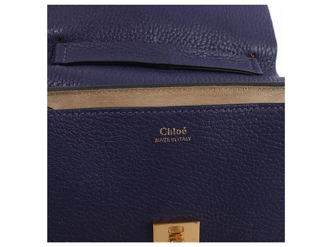 Chloé Borsa a tracolla Chloe Drew in pelle con catena in Purple - vista 7