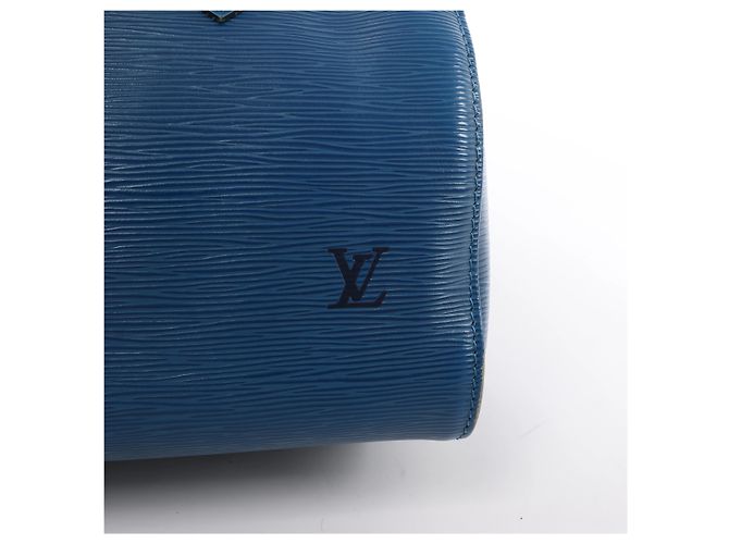 Borsa Louis Vuitton Speedy 25 in pelle Epi Blu M43015 - vista 6