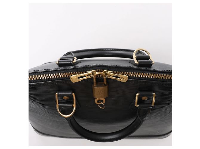 Borsa a mano Louis Vuitton Alma PM in pelle Epi nera M40302 - vista 7