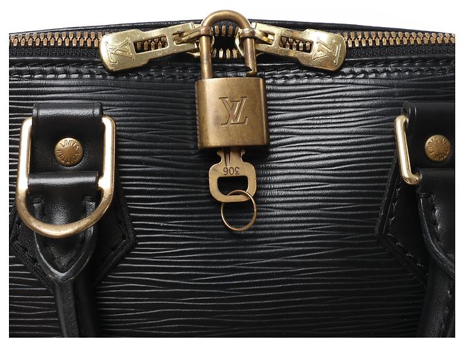 Borsa a mano Louis Vuitton Alma PM in pelle Epi nera M40302 - vista 8
