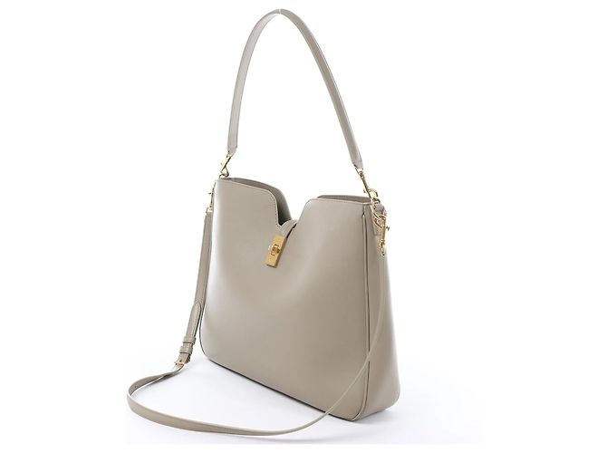 Céline Celine Camille 16 Medium Bolsa de Ombro 2Way em Couro Bege - vista 3