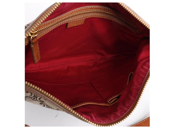 Céline Celine C-Macadam Canvas & Leather Schultertasche in Brown x Gray - Ansicht 10
