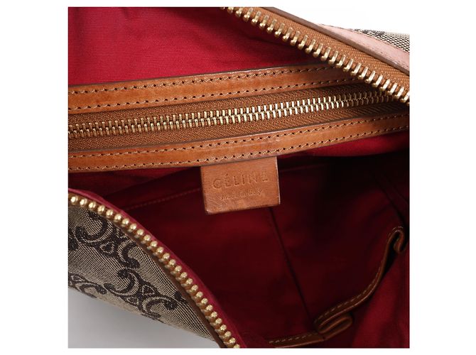 Céline Celine C-Macadam Canvas & Leather Schultertasche in Brown x Gray - Ansicht 11
