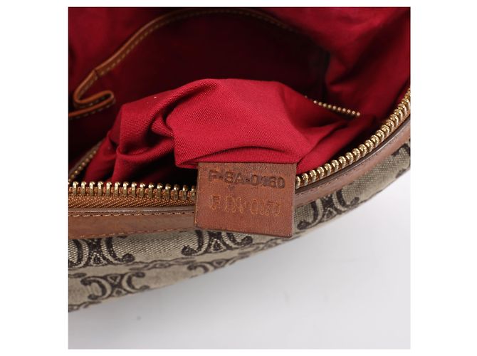 Céline Celine C-Macadam Canvas & Leather Schultertasche in Brown x Gray - Ansicht 12