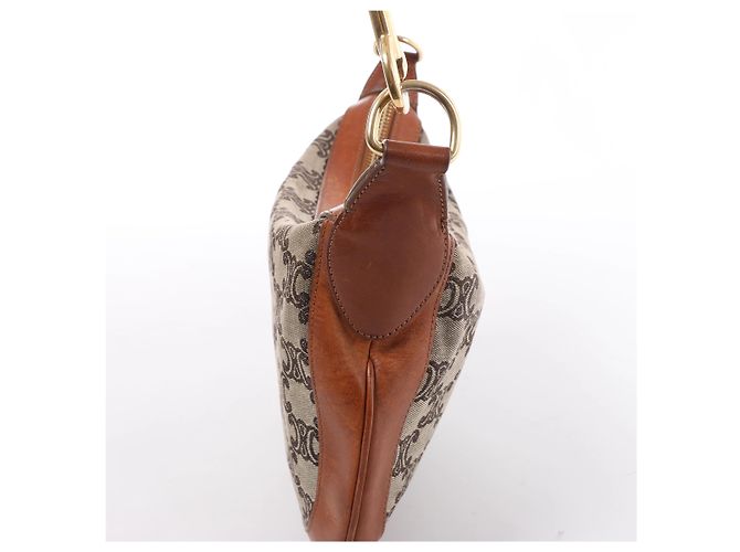 Céline Celine C-Macadam Canvas & Leather Schultertasche in Brown x Gray - Ansicht 4