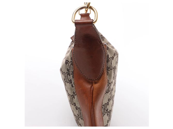 Céline Celine C-Macadam Canvas & Leather Schultertasche in Brown x Gray - Ansicht 5