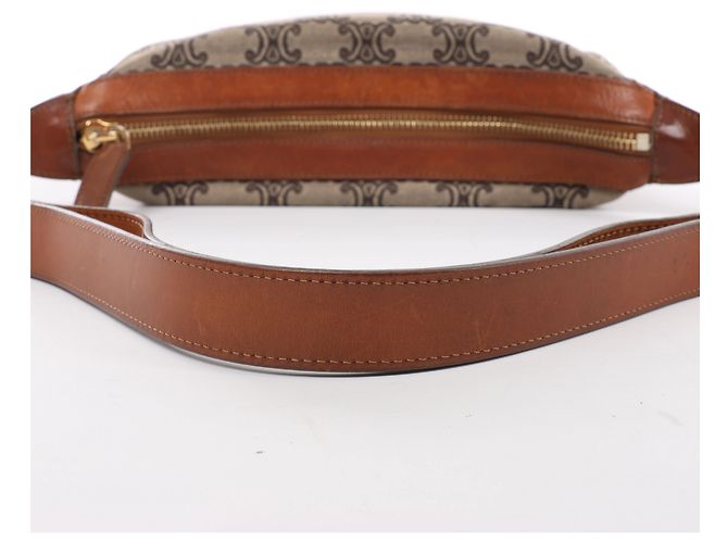 Céline Celine C-Macadam Canvas & Leather Schultertasche in Brown x Gray - Ansicht 6
