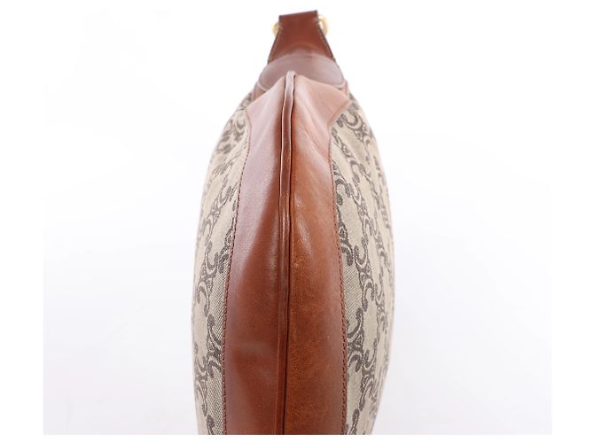 Céline Celine C-Macadam Canvas & Leather Schultertasche in Brown x Gray - Ansicht 8