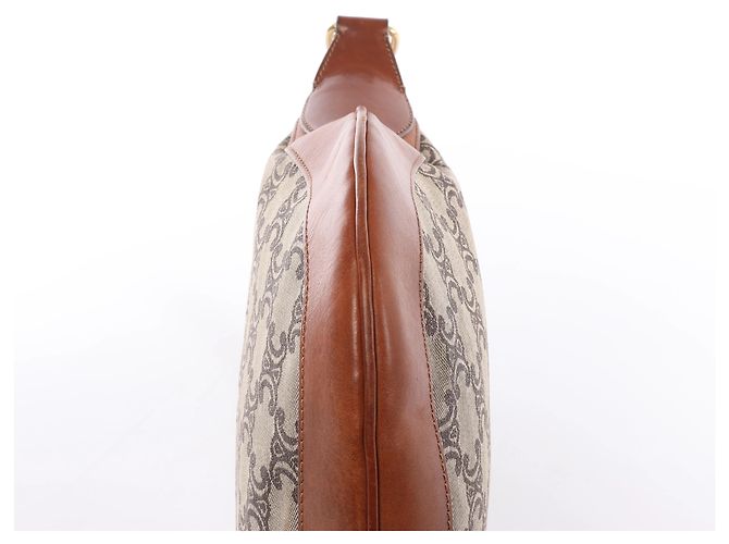 Céline Celine C-Macadam Canvas & Leather Schultertasche in Brown x Gray - Ansicht 9