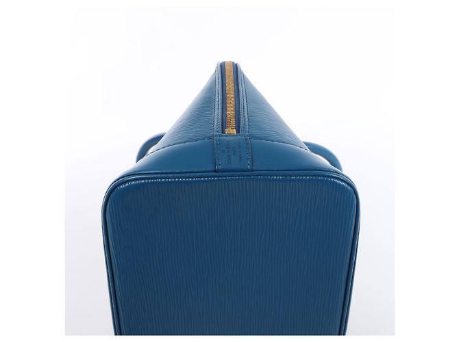 Borsa a mano Louis Vuitton Alma in pelle Epi Blu M52145 - vista 10