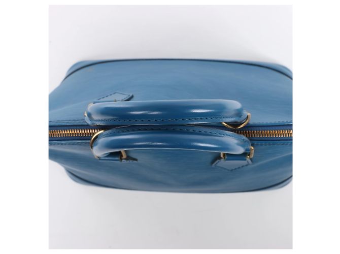 Borsa a mano Louis Vuitton Alma in pelle Epi Blu M52145 - vista 6
