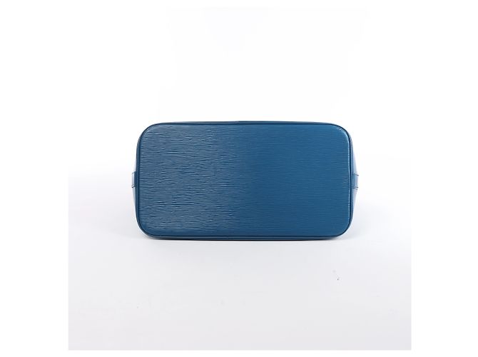 Borsa a mano Louis Vuitton Alma in pelle Epi Blu M52145 - vista 8