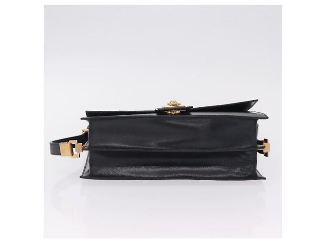 Céline Borsa a tracolla in pelle blu navy con dettagli dorati - vista 9