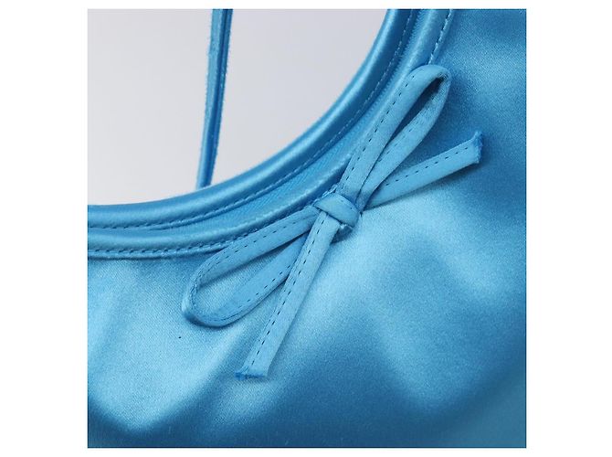 Balenciaga Leopolda Borsa a Tracolla Raso Blu - vista 15