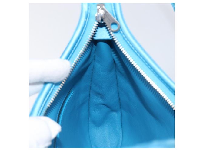Balenciaga Leopolda Borsa a Tracolla Raso Blu - vista 19