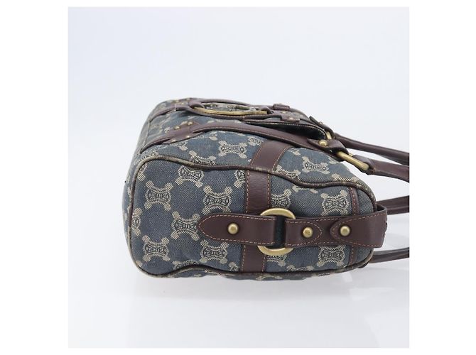 Céline Borsa a Mano Macadam Canvas Horse Carriage Blu - vista 4