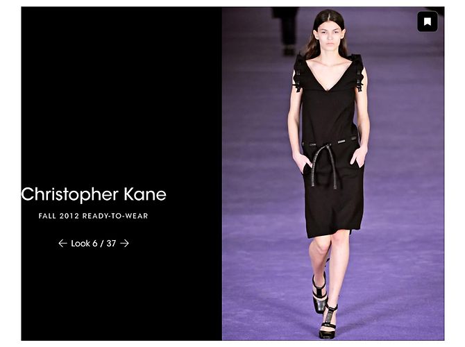 Christopher Kane Abito Runway Autunno 2012 in lana e pelle viola - vista 2