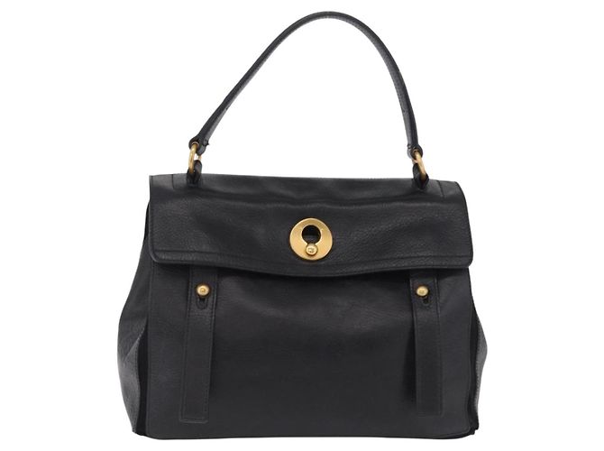 Autre Marque Saint Laurent Muse Two Bolso de Mano Cuero Negro - vista 2