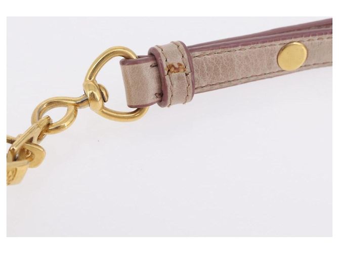 Miu Miu Borsa a tracolla Vitellolux Rosa e Oro - vista 10