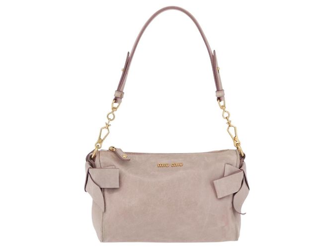 Miu Miu Borsa a tracolla Vitellolux Rosa e Oro - vista 2