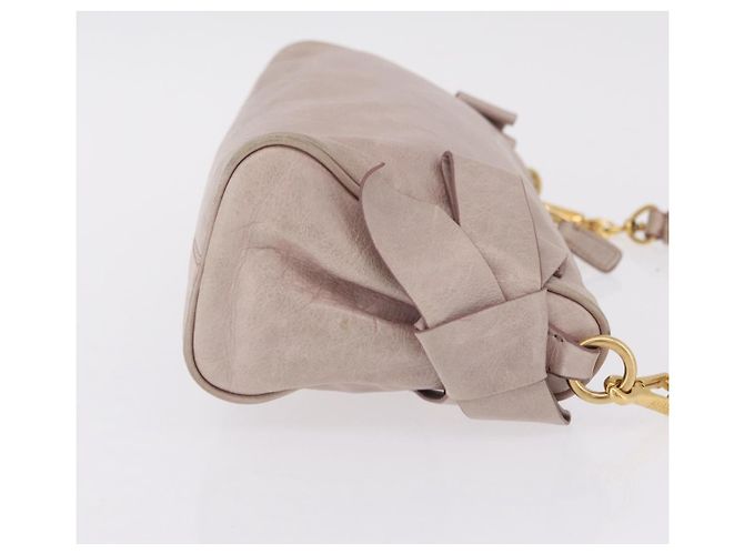 Miu Miu Borsa a tracolla Vitellolux Rosa e Oro - vista 4