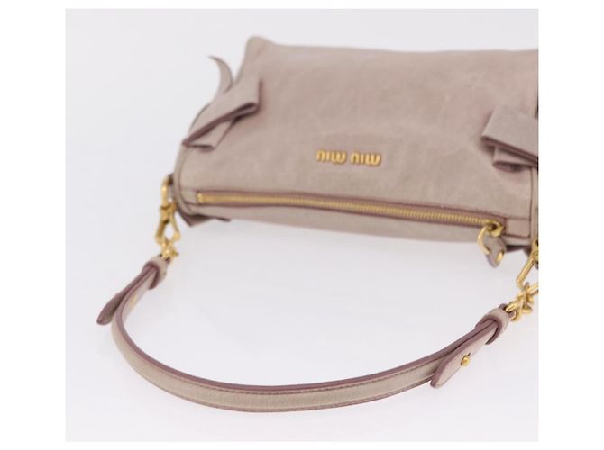 Miu Miu Borsa a tracolla Vitellolux Rosa e Oro - vista 7