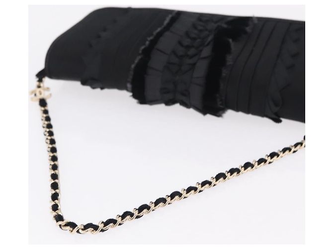 Chanel Borsa a tracolla raso nero - vista 8