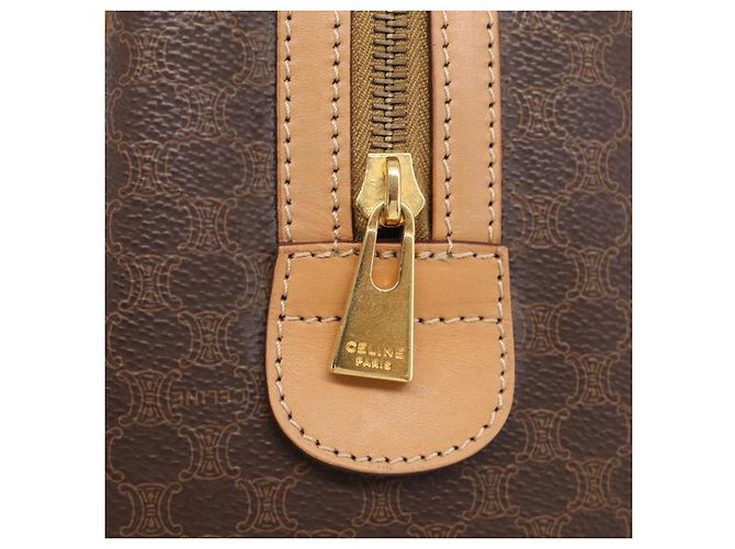 Céline Macadam Canvas Boston Bag Braun Leder - Ansicht 17