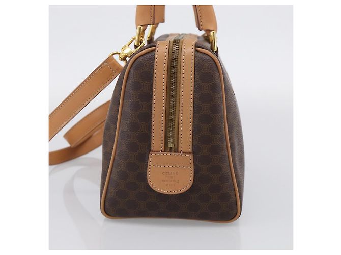 Céline Macadam Canvas Boston Bag Braun Leder - Ansicht 5