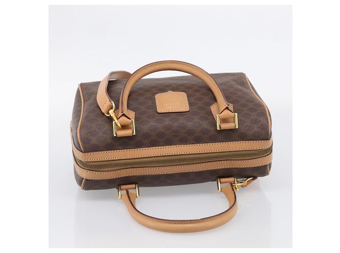 Céline Macadam Canvas Boston Bag Braun Leder - Ansicht 7